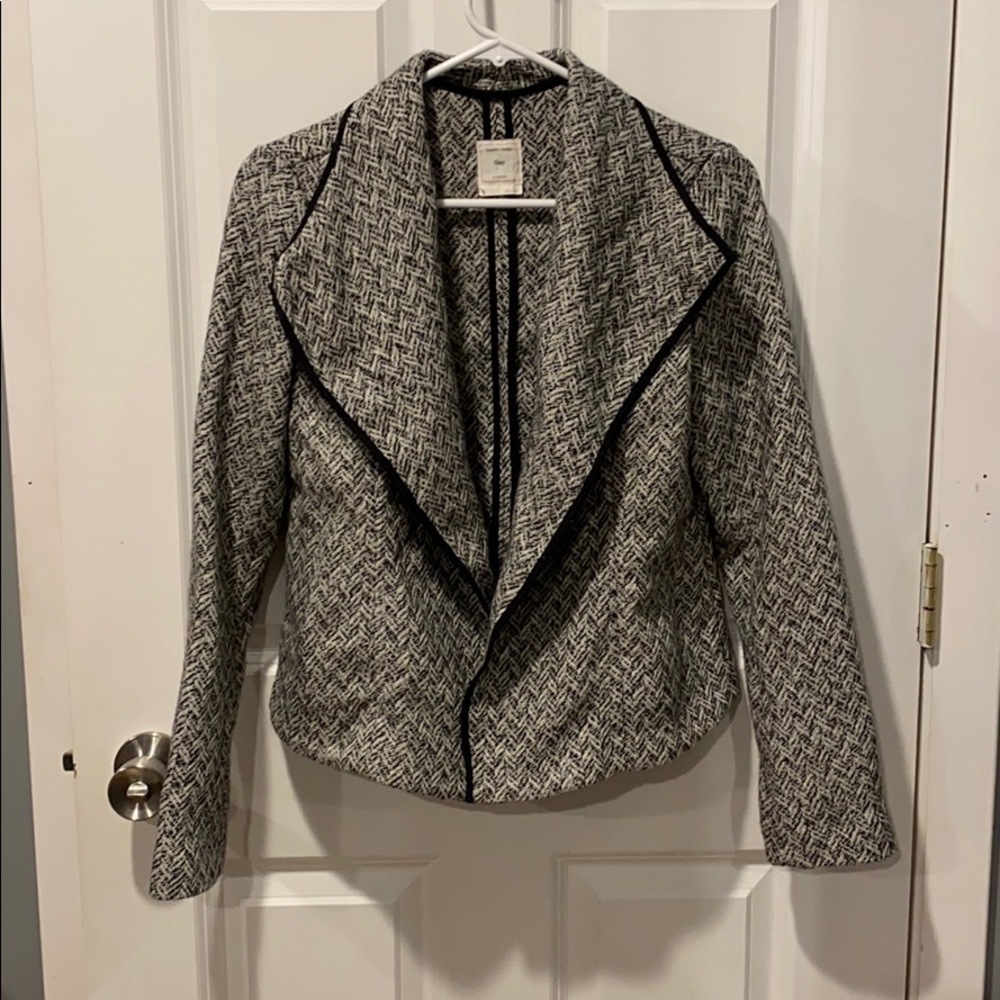 Gap Classic Tweed Wool Blend Open Front Blazer